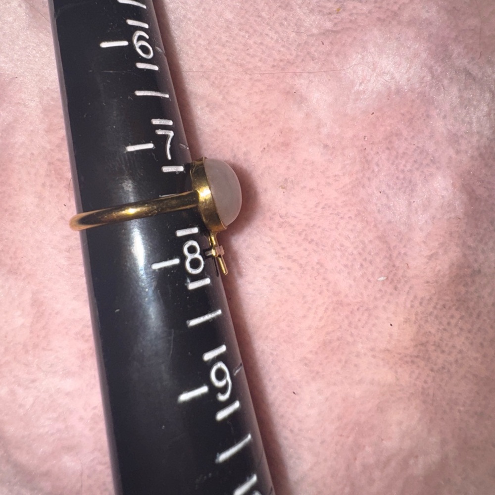 New Stonehart X Selkie Feminist Selkie Logo Ring Rose Quartz Gold Plate Silver - Picture 3 of 8